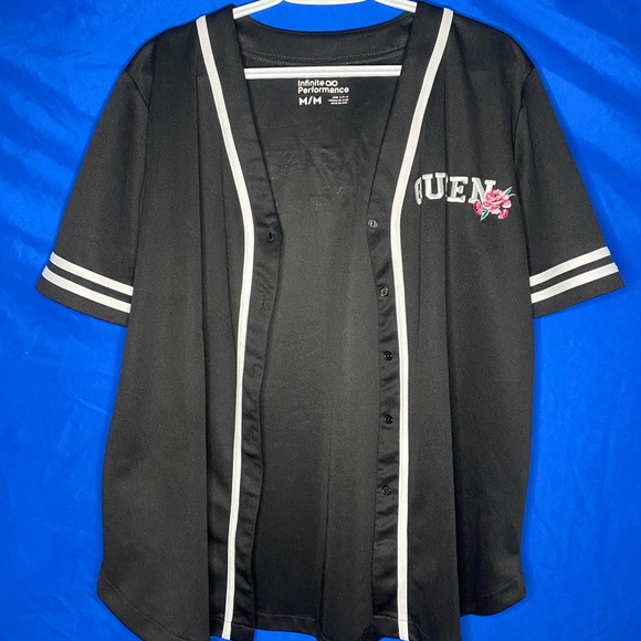 Black “queen” baseball jersey. (Worn: 1) - Picture 2 of 4